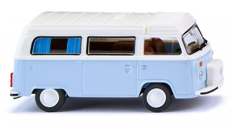 1972-79 Volkswagen タイプ2 キャンピングカー ライトブルー & ホワイト ミニカー / WIKING 1/87