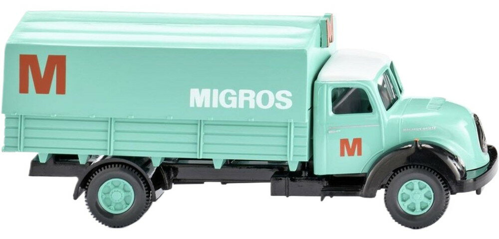 Migros Magirus Sirius Pritschen Lkw / Wiking 1/87 ミニカー 模型