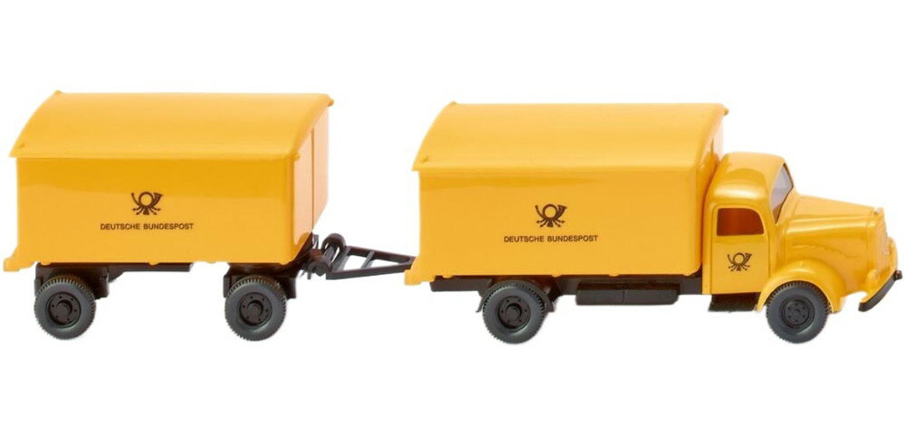 Deutsche Bundespost Mercedes Benz L 5000 ボックストレーラー トレーラー / Wiking 1/87 ミニカー 模型