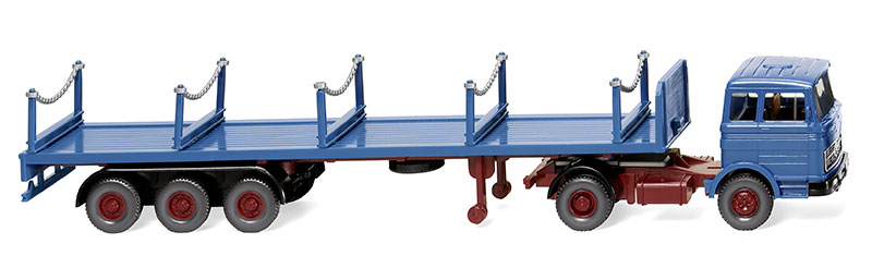 Mercedes-Benz 支柱トレーラートラック アジュールブルー / WIKING 1/87