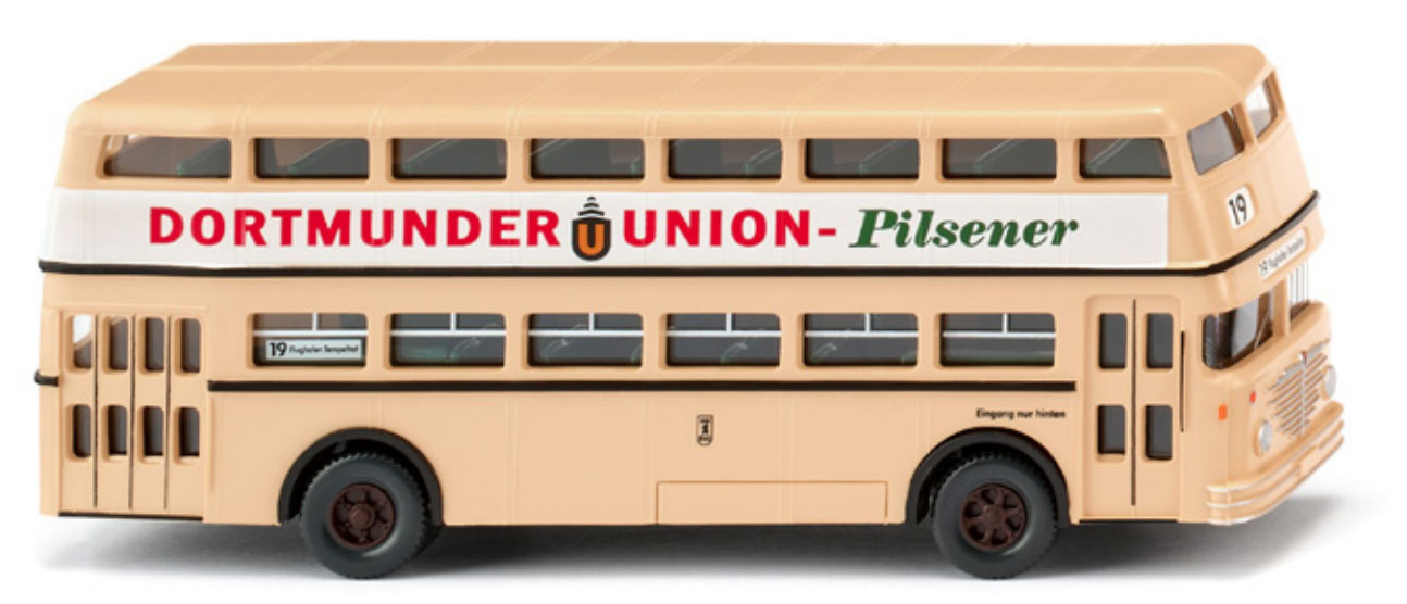 Dortmunder Union 1951-65 Bussing D2U 2階建てバス ミニカー / WIKING 1/87