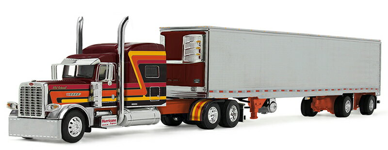 Peterbiltピータービルト モデル 389 冷蔵トレーラー 連結 トラック 働く車 模型 / DCP 1/64 ミニカー 模型