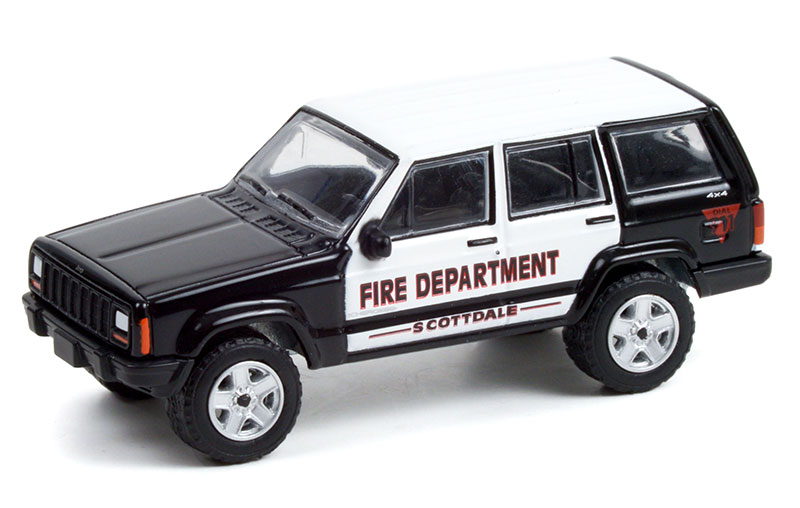Jeepジープ Cherokeeチェロキー 消防署 2000 消防車両 働く車 模型 ダイキャスト / Greenlight 1/64 ミニカー 模型
