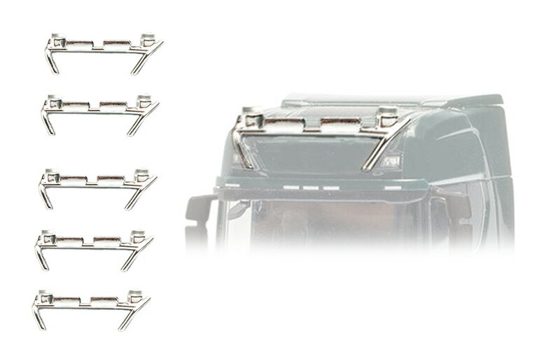 Hot Wheels - トラック用 ランプブラケット クローム シグナルライト付 ジオラマ 模型 カスタム パーツ / Herpa 1/87 ミニカー 模型