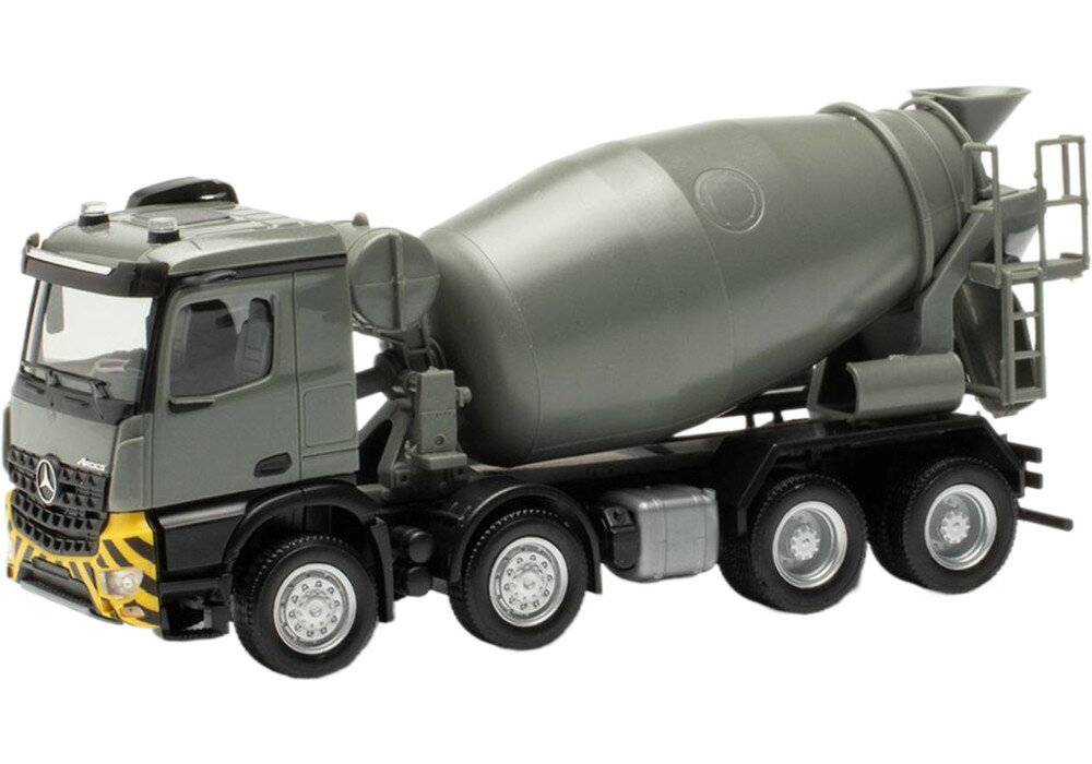Hot Wheels - Mercedes Benz Arocs M コンクリートミキサー グレーイエロー / Herpa 1/87 建設機械模型 工事車両