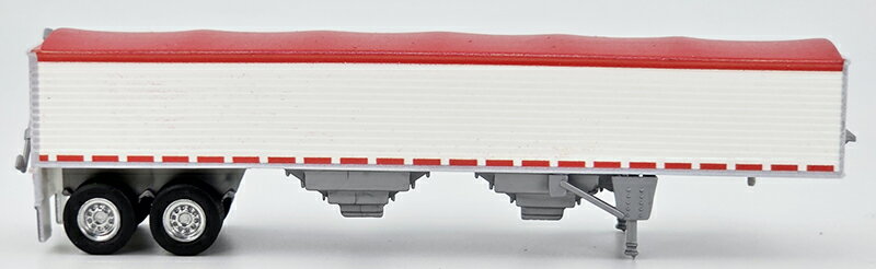 穀物トレーラー レッドタープ 農業 運搬車 荷台 働く車 模型 ダイキャスト モデル / HO LOGISTICS 1/87 ミニカー 模型