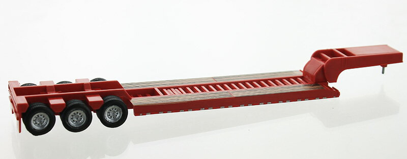 Hot Wheels - ローボーイ 建設トレーラー レッド 重機運搬車 荷台 働く車 模型 ダイキャスト / HO LOGISTICS 1/87 建設機械模型