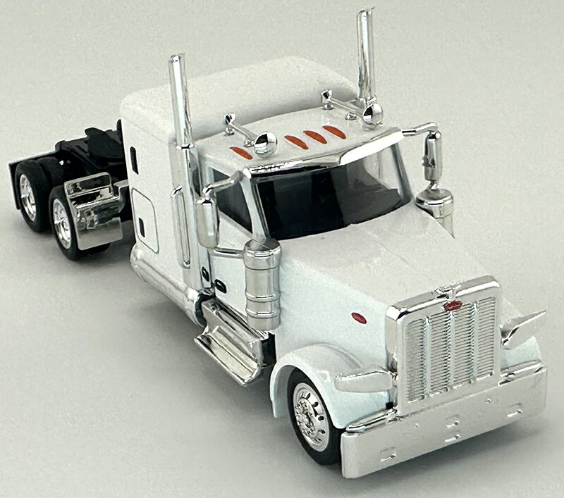 Peterbiltピータービルト 589 72インチ スリーパー ホワイト トラック 働く車 模型 / HO LOGISTICS 1/87 ミニカー 模型