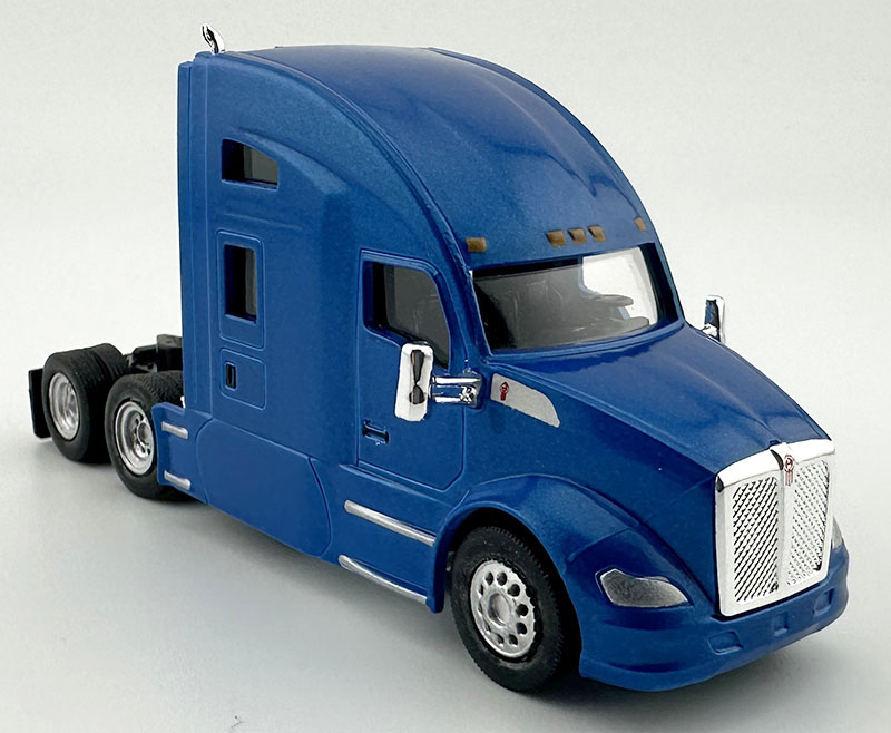 Kenworthケンワース T680 スリーパーキャブ メタリックブルー トラック 働く車 模型 / HO LOGISTICS 1/87 ミニカー 模型