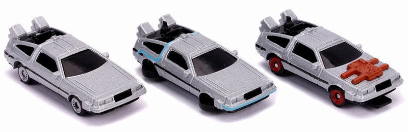 デロリアン バック・トゥ・ザ・フューチャー ナノ 3台セット 劇中車 模型 / JADA ミニカー 模型