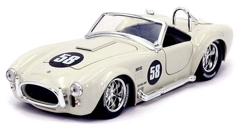Shelbyシェルビー コブラ 427 S/C 1965 オフホワイト スポーツカー 模型 / JADA 1/24 ミニカー 模型