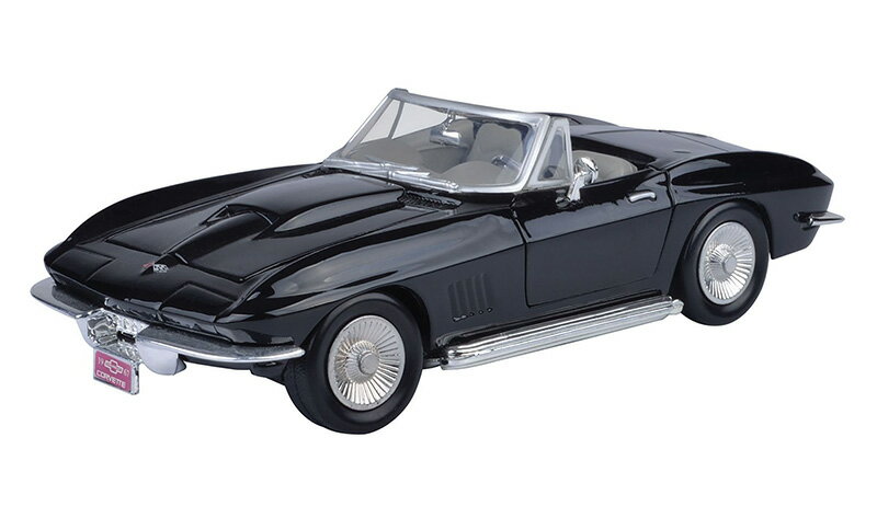 Chevroletシボレー Corvetteコルベット 1967 ブラック スポーツカー 模型 ダイキャスト / Motor Max 1/24 ミニカー 模型