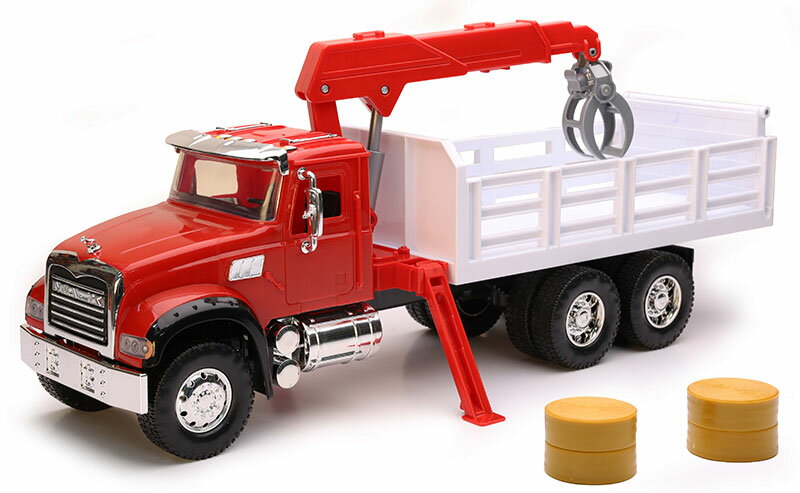 Mackマック グラナイト クレーン付 ステークベッドトラック 働く車 特装車 模型 / NEW-RAY 1/18 ミニカー 模型