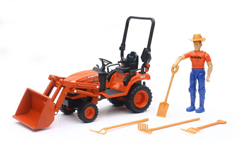 Kubotaクボタ 4WD ローントラクター フロントローダー付 農業機械 芝刈り 模型 / NEW-RAY 1/18 農機