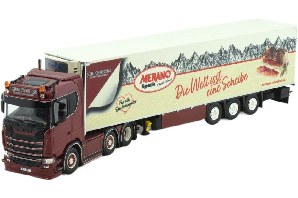 Heinrichs Merano Speck Scania S Serie Next Gen Highline 6x2 冷凍セミトレーラー / TEKNO 1/50 ミニカー 模型
