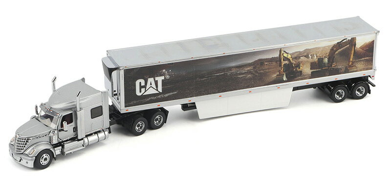 InternationalLonestarSleeperinWhitewithCatMuralTrailer / Diecast Masters 1/50 建設機械