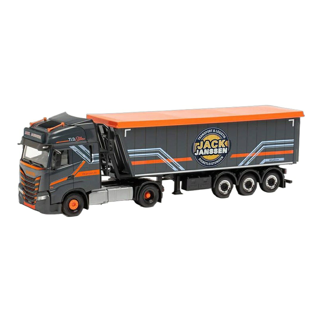Jack Janssen イベコ S-Way Stoeffellinger トレーラー ダンプ / Herpa 1/87 トラック模型