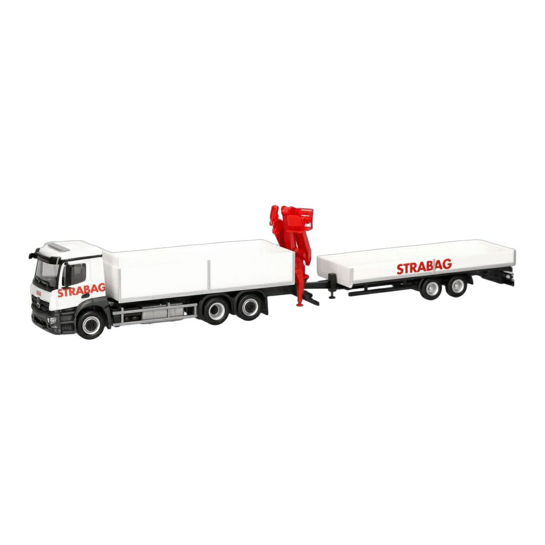 Strabag Mercedes Benz Actros M Building Materials Truck + Crane + Low Loader Trailer 320665