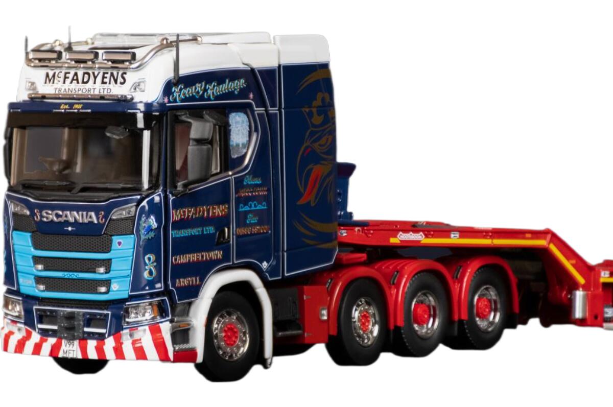 McFadyens Scaniaスカニア S Serie High Roof 8x4 Nooteboomノーテブーム Super Wing Carrier トラック 模型 /IMC 1/50