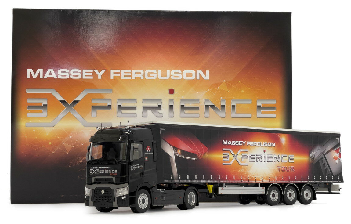 Renault T-series 4x2 Pactonカーテンサイダートレーラー Massey Fergusonマッセイファーガソン Experience Tourデザイン / margemodel 1/32 ミニカー