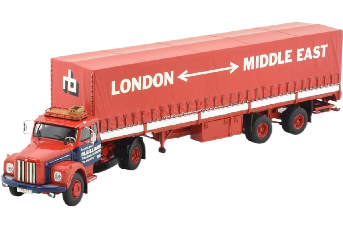 乐天商城 - Billiauw Transport Scaniaスカニア Vabis L110 curtainside semitrailerカーテンサイドセミトレーラー トラック 模型 /Tekno 1/50