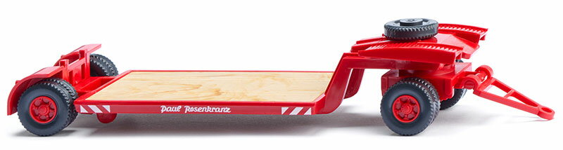 ローボーイトレーラー レッド 重機運搬車 荷台 働く車 模型 ダイキャスト モデル / Wiking 1/87 ミニカー 模型