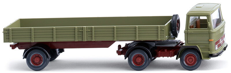 Mercedes Benz - Mercedes-Benzメルセデスベンツ フラットベッド トラクター 連結 トラック 模型 / Wiking 1/87 ミニカー 模型