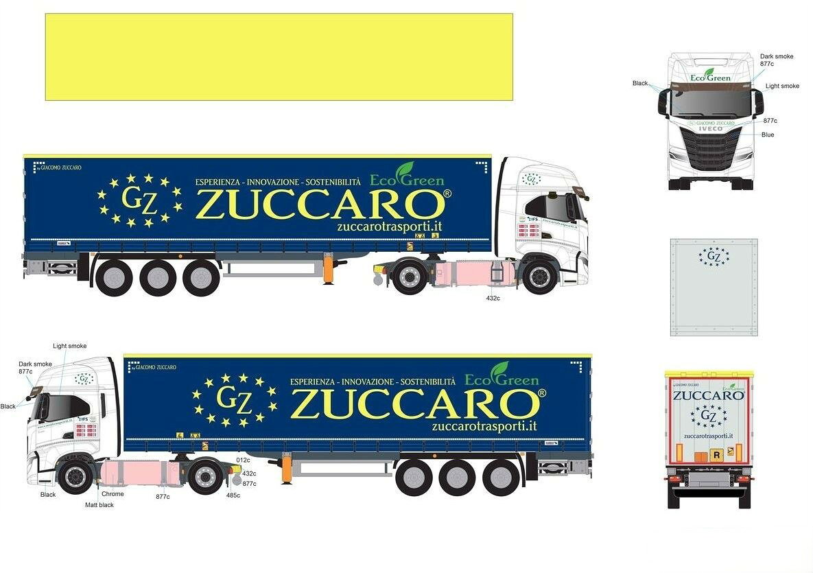 Zuccaro Transporti イベコ S-Way NP カーテンサイドセミトレーラー / Eligor 1/43 ミニカー トラック模型