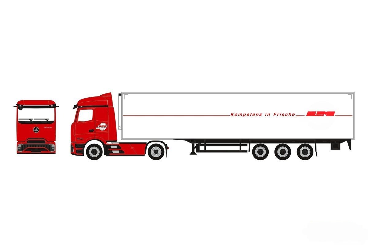 Ludwig Meyer メルセデス・ベンツ Actros L ProCabin Streamspace ボックスセミトレーラー / Herpa 1/87 ミニカー トラック模型