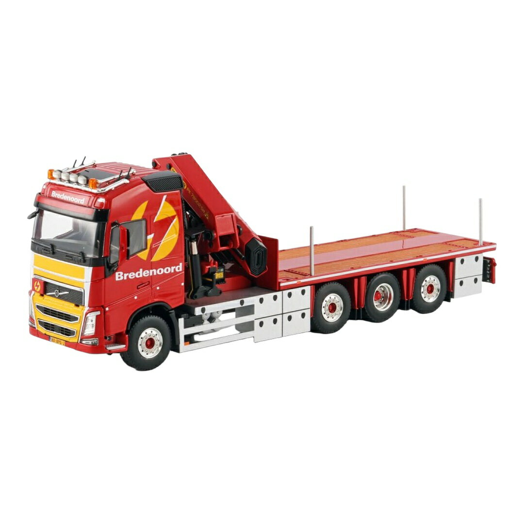 Bredenoord ボルボ FH04 Globetrotter 8x2 フラットベッドトラック Palfinger PK65002SH / WSI 1/50 ミニカー トラック模型