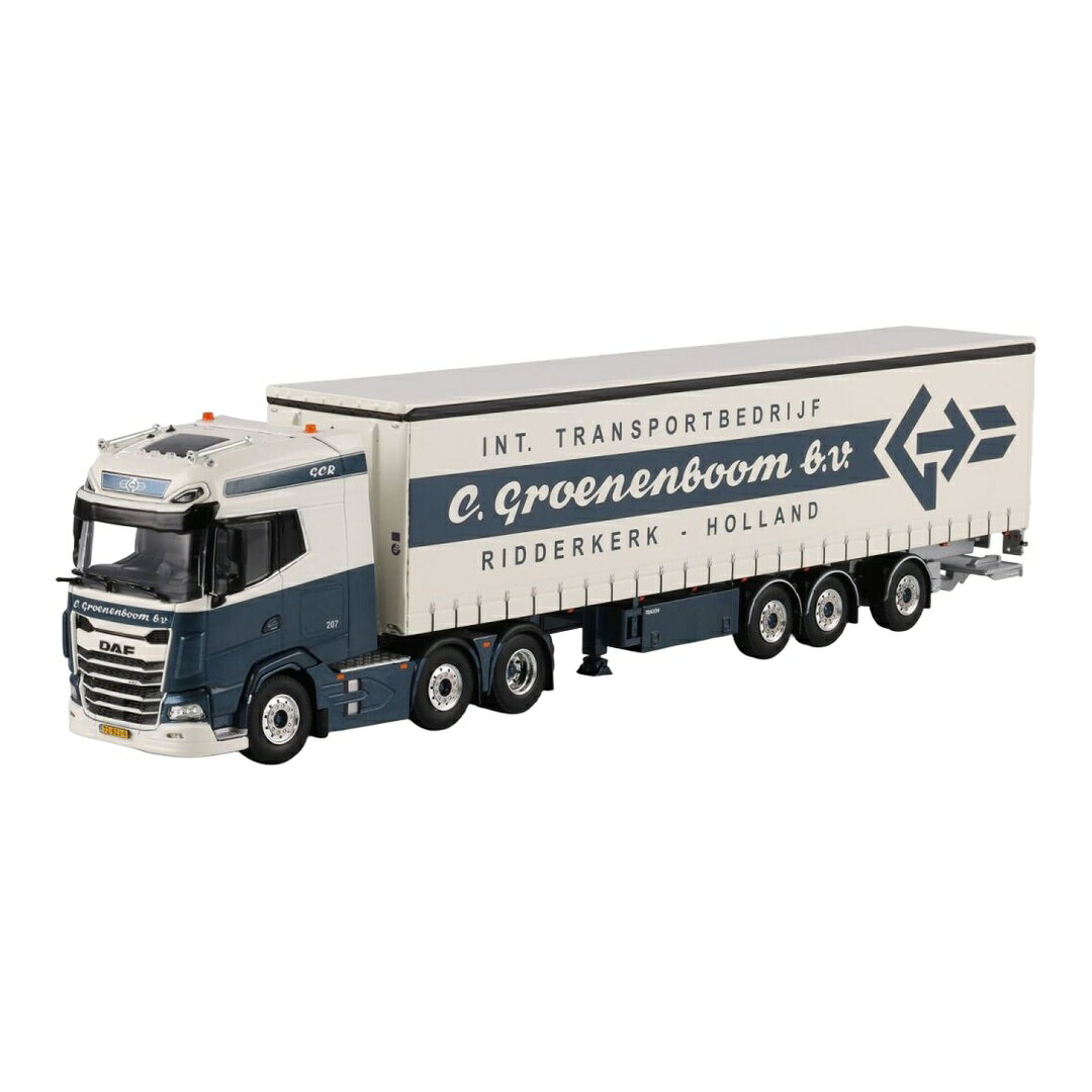 C. Groenenboom DAF XG+ ツインステア カーテンサイドセミトレーラー / WSI 1/50 ミニカー トラック模型