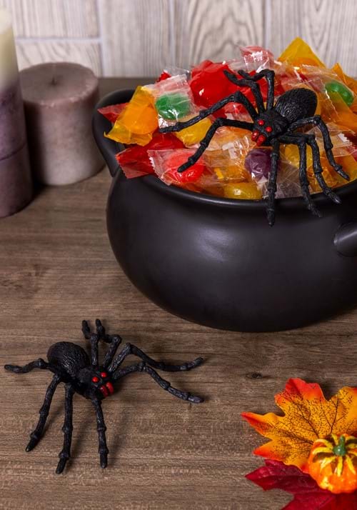 Rakuten - 6cm 小型スパイダー デコレーション 2個セット ブラック レッドアイ プラスチック製 ハロウィン飾り