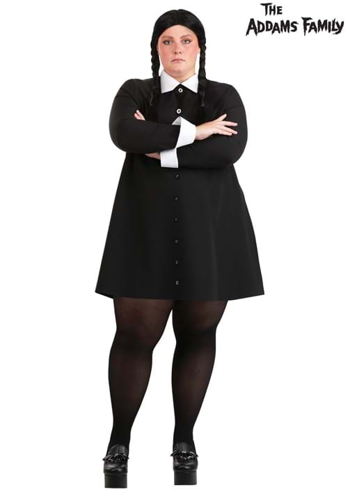 Rakuten - レディース 大きいサイズ 1960年代 ウェンズデーアダムス コスチューム　ハロウィンコスプレ