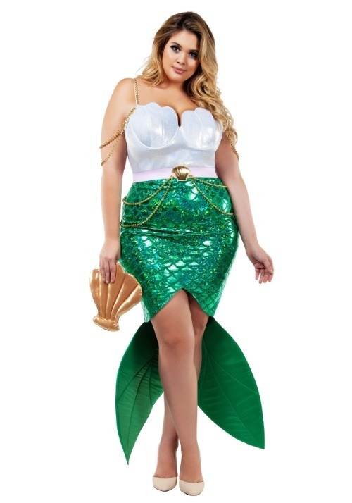 プラスサイズ 魅惑の人魚姫 マーメイド コスチューム 大人用 ハロウィン コスプレ