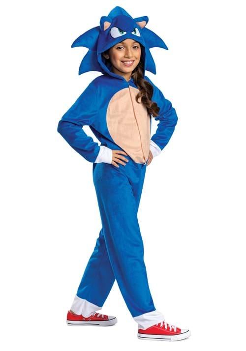 Sonic Cosplay Vestido Niños Halloween Vestido Sonic The Movie Vestido Niños Niños Juegos Personajes Eventos Fiestas Académicas Festivales Culturales Vestido — vista 2