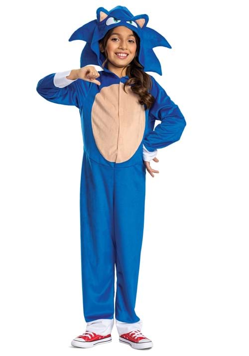 Sonic Cosplay Vestido Niños Halloween Vestido Sonic The Movie Vestido Niños Niños Juegos Personajes Eventos Fiestas Académicas Festivales Culturales Vestido — vista 3