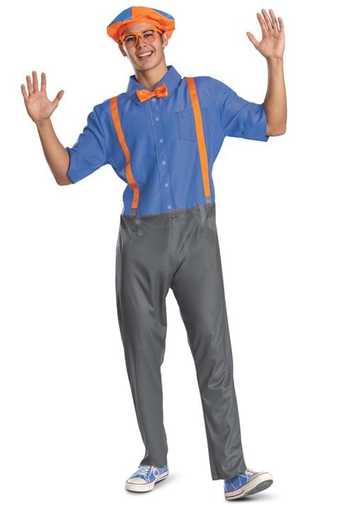 Rakuten - TV Blippi ブリッピー コスプレ コスチューム メンズ ハロウィン 仮装 子供向け番組 キャラクター イベント パーティー 衣装 大人用 オレンジ ブルー コスプレ衣装
