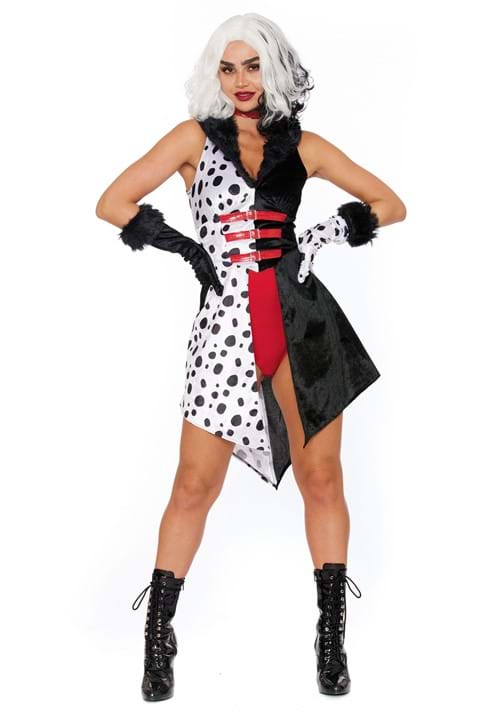 Rakuten - 悪魔ダルメシアン コスプレ コスチューム レディース ハロウィン 仮装 悪役 衣装 女性 大人用 ドレス 手袋 チョーカー イベント パーティー 文化祭 学園祭 コスチューム