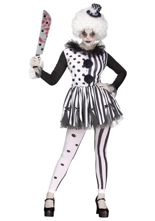ピエロ コスプレ コスチューム レディース ハロウィン 仮装 ホラー 殺人鬼 キラークラウン 衣装 イベント パーティー 舞台 学園祭 文化祭 忘年会 新年会 大人用 ドレス