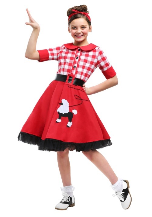 Rakuten - 50's ソックホップ コスプレ コスチューム キッズ ハロウィン 仮装 レトロ 女の子 子供用 衣装 イベント パーティー ダンス ロカビリー 水玉 ドット