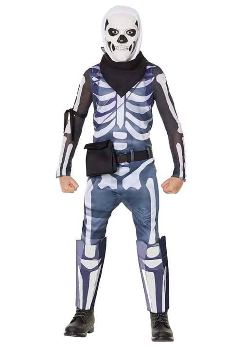 Fortnite スカル トルーパー コスプレ コスチューム キッズ ハロウィン 仮装 ゲーム キャラクター 骸骨 衣装 子供 男の子 イベント パーティー