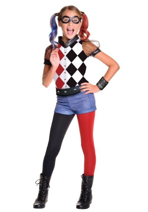Costume - ハーレイ・クイン コスプレ コスチューム キッズ ハロウィン 仮装 DC 悪役 衣装 子供 女の子 アメコミ イベント パーティー 学園祭 文化祭
