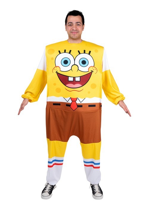 スポンジ・ボブ コスプレ コスチューム メンズ レディース ハロウィン 仮装 衣装 大人用 ジャンプスーツ キャラクター アニメ イベント パーティー 文化祭 学園祭 忘年会 新年会 おもしろ衣装 男女兼用 全身タイツ 宴会 芸出し 撮影用 記念写真