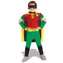 ティーンタイタンズ DCコミックス ロビンマッスルチェスト デラックストドラー/チャイルドコスチューム 5点セット 子供用キッズコスチューム コスプレ衣装 (結婚式、仮装、パーティー、発表会、ハロウィン)