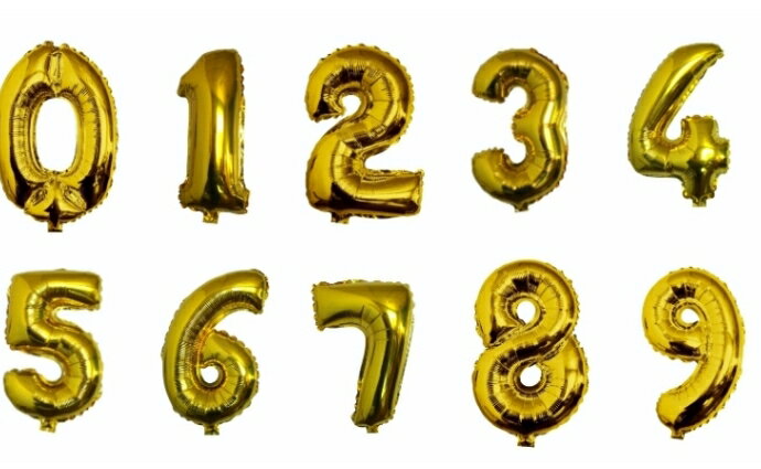 数字 バルーン ナンバー ストロースティック付き お誕生日会 特大 40cm ゴールド 123456789 シルバー 赤 パーティー 飾り お祝い (誕生日 パーティー）