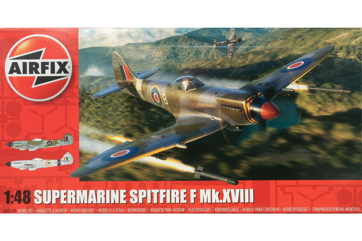 Supermarine�����ѡ��ޥ�� Spitfire���ԥåȥե����� F Mk.XVIII �Ȥ�Ω�ƥץ�⥭�å��Ϸ� /Airfix 1/48