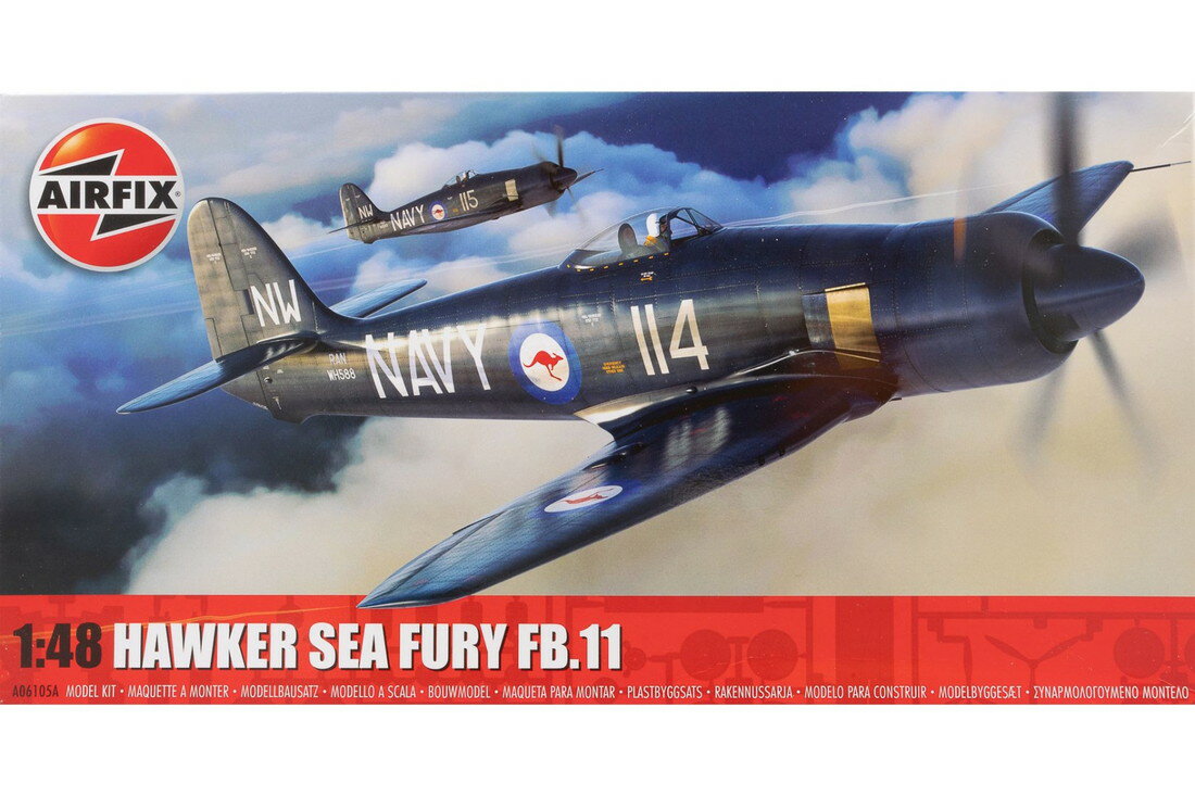 Hawkerホーカー Sea Fury シーフューリー FB 11 組み立てプラモキット模型 /Airfixエアフィックス 1/48