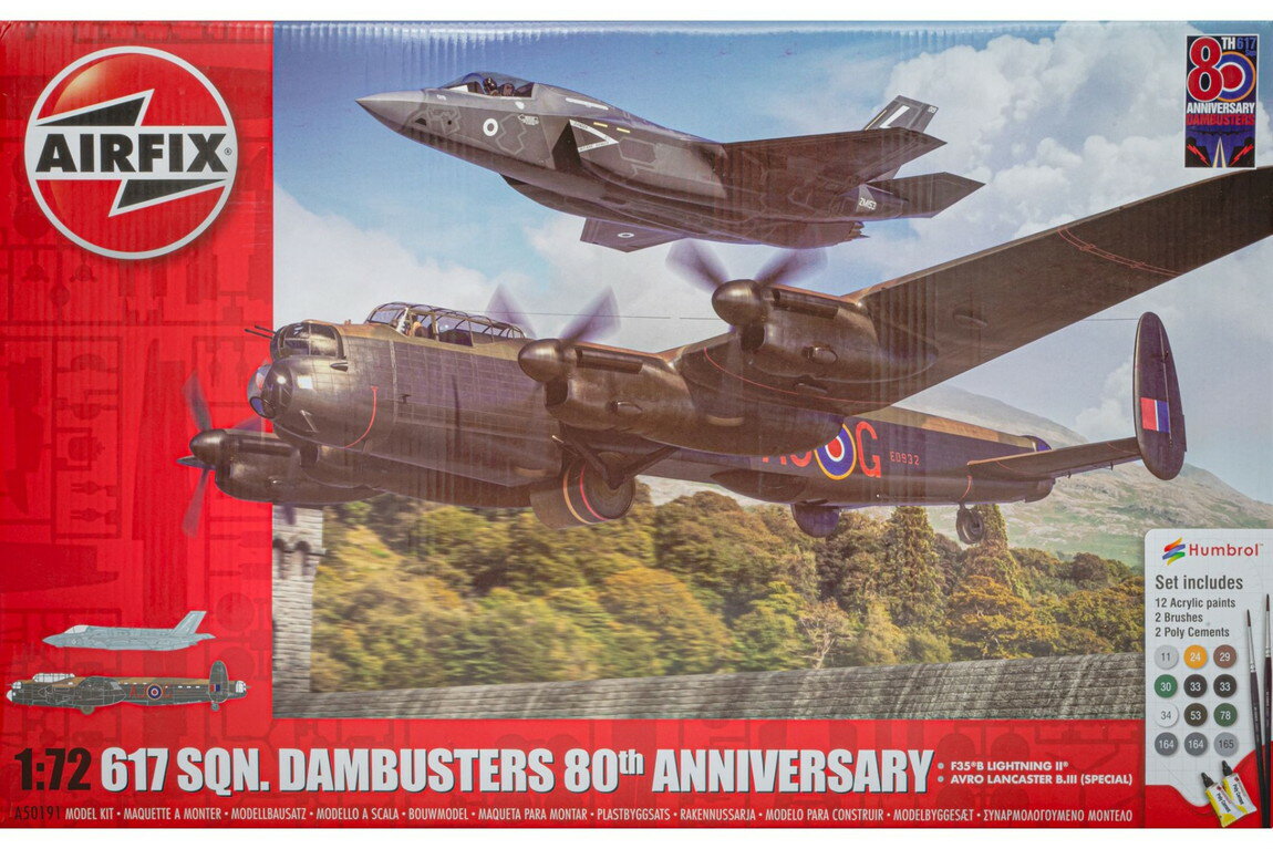 Lockheed F-35B Lightning II & Avro Lancaster B Mk.III 617 SQN. Dambusters 80周年記念 塗料付き 組み立てプラモキット模型 飛
