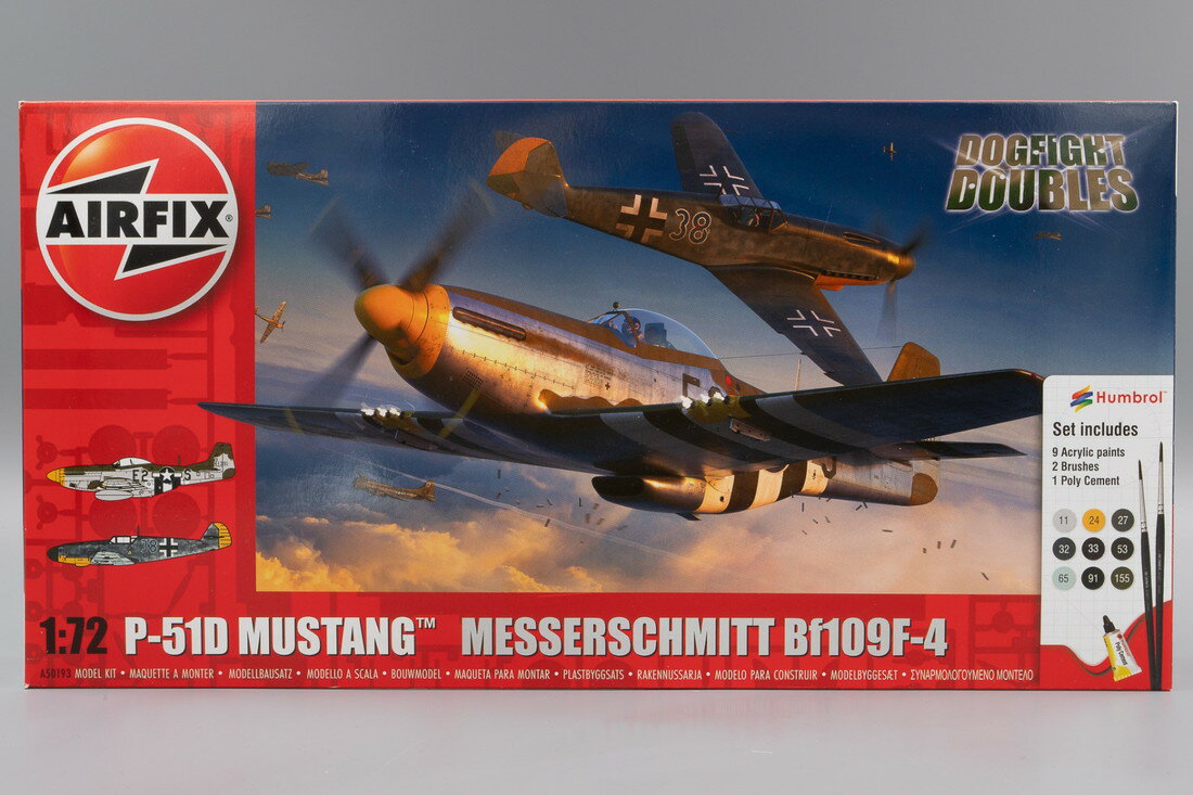 P 51D Mustangムスタング vs Messerschmittメッサーシュミット Bf109F 4 Dogfight Doublesドッグファイトダブルス 組み立てプラモキット模型 /Airfixエアフィックス 1/72