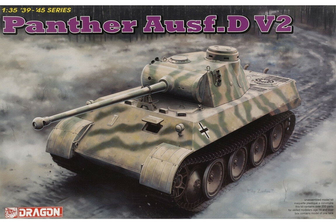 Hot Wheels - Panther Ausf.D V2 組み立てプラモキット模型 戦車 /Dragon 1/35